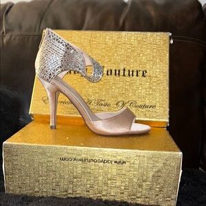 Elegant Silver High Heel Sandals by